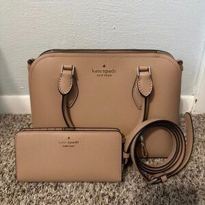 Kate Spade Beige Satchel and Wallet Set